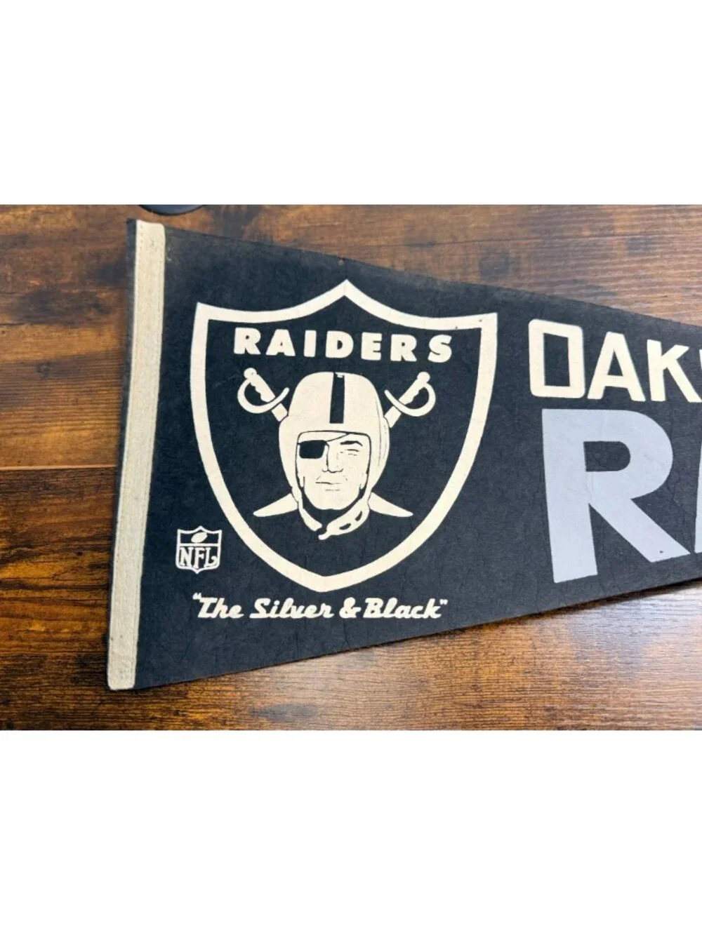 Vintage Oakland Raiders NFL Pennant With Logo & 
